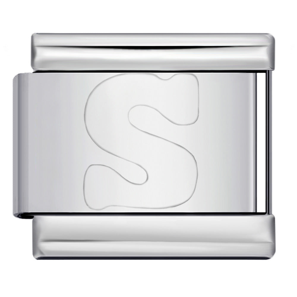 Wholesale Italian Charm Bracelet 9mm DIY Splicing Removable English Letters Stainless Steel Composable Bracelet