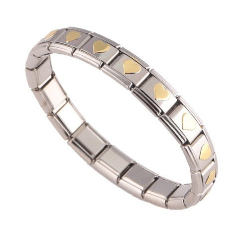 Wholesale Italian Charm Bracelet 9mm DIY Splicing Removable Stainless Steel Love Heart Composable Bracelet ACC-BT-XY034