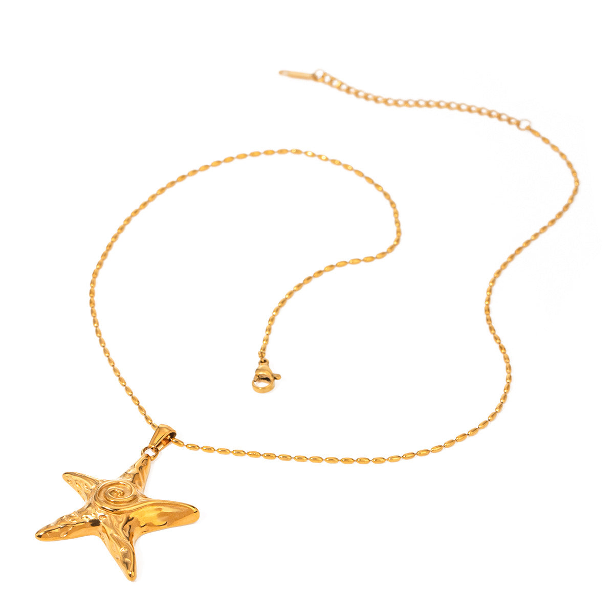 Wholesale  18k gold stainless steel starfish thread pendant necklace
