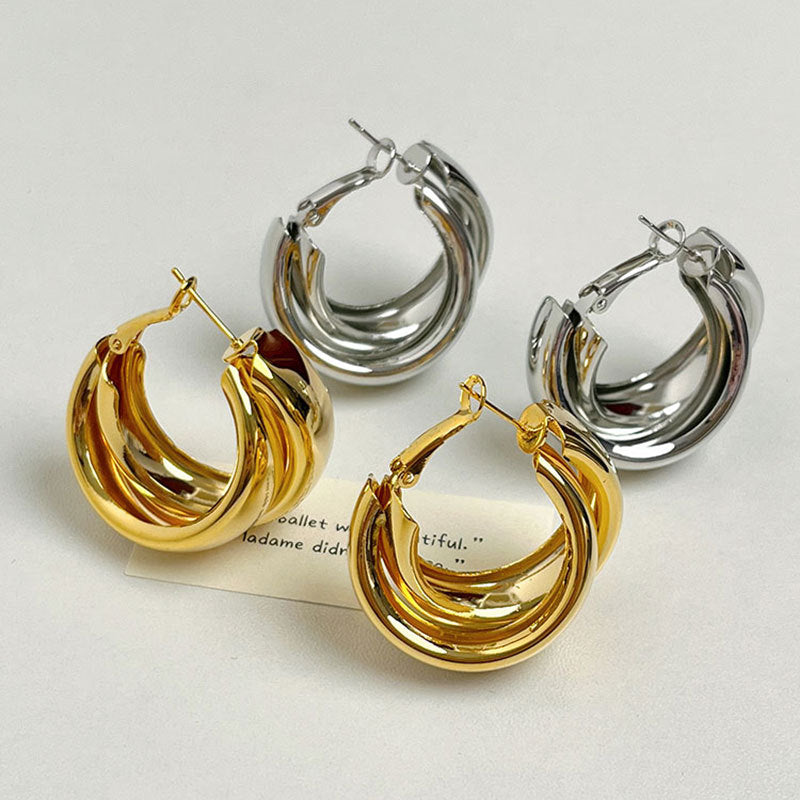 Wholesale  retro style double layer high sense  earrings