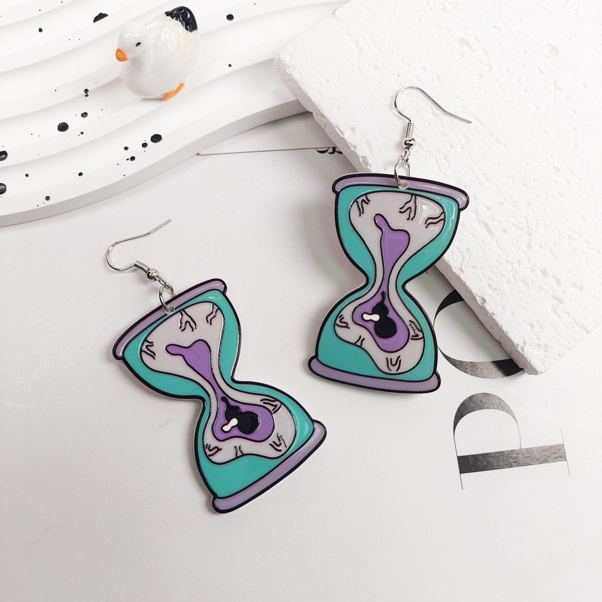 Wholesale Halloween Dark Skull Purple Earrings Acrylic Earrings ACC-ES-Jiay005