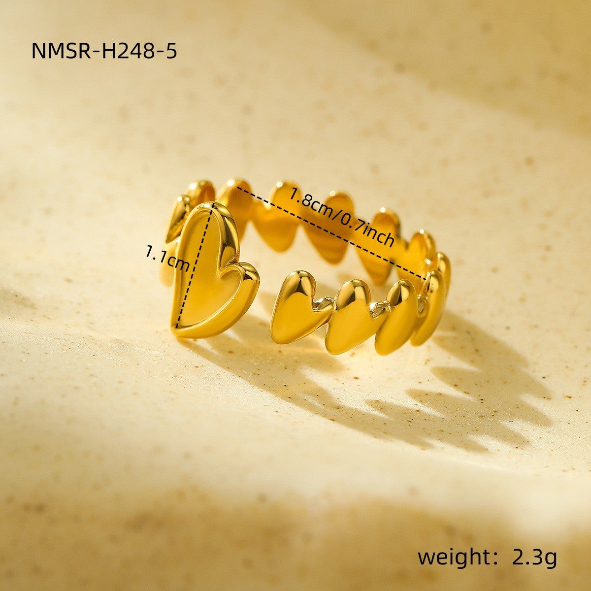 Wholesale 18k gold geometric irregular stainless steel ring