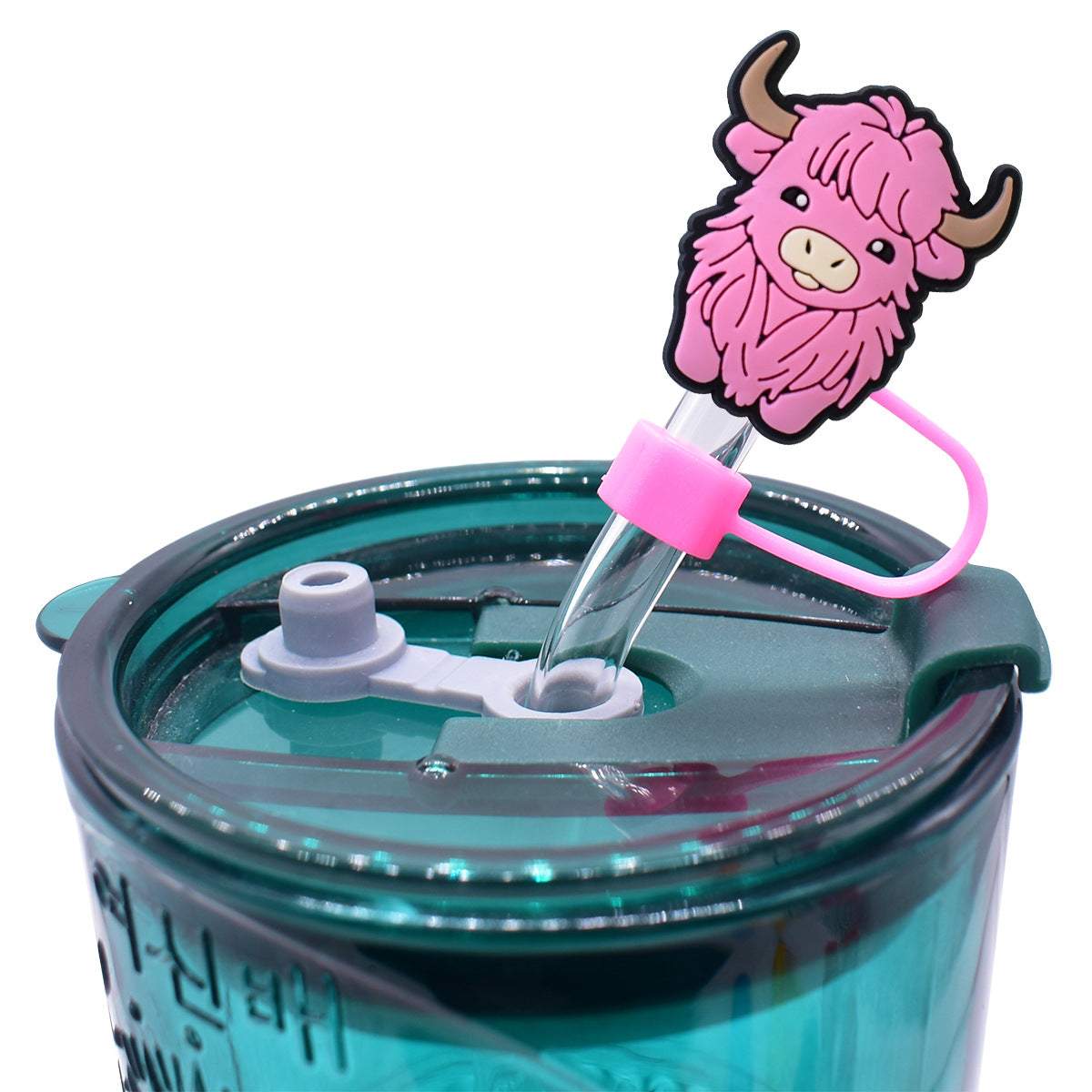 Wholesale Random 100pcs Pink Yak 10mm PVC Soft Straw Tube Cap ACC-SCR-RYY105