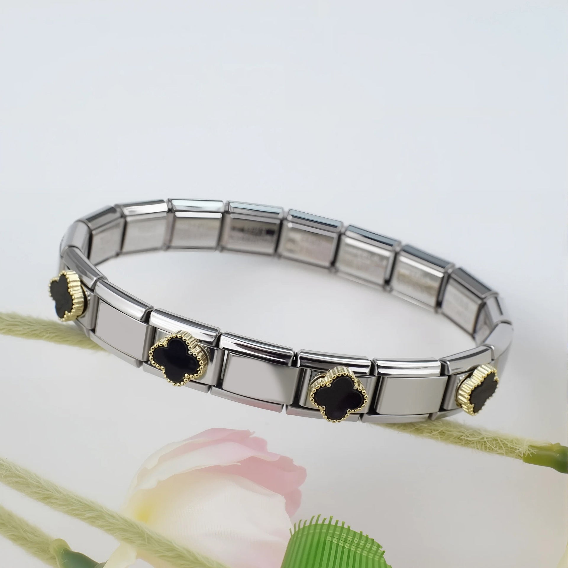 Wholesale 5pcs/pack Nature Italian Charms Single Section Creative Stainless Steel Composable Bracelet