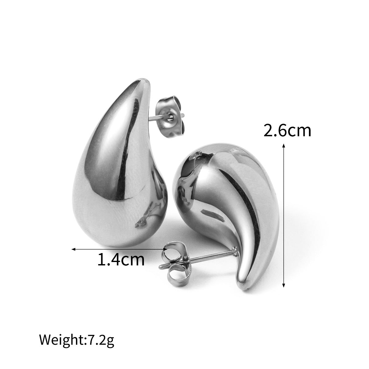 Wholesale 18K gold water drop titanium steel earrings cashew-shaped necklace