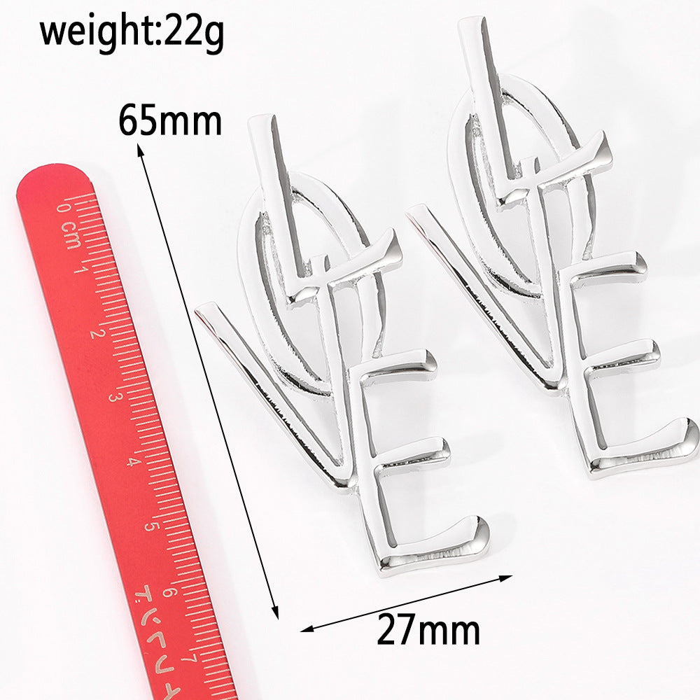 Wholesale Fashionable Elegant Unique Women's Long Love Letter Pendant Earrings