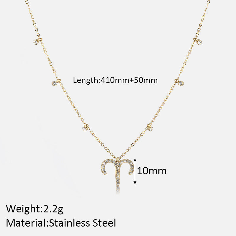 Wholesale Stainless Steel Necklace 12 Constellation Necklaces ACC-NE-YunHe001