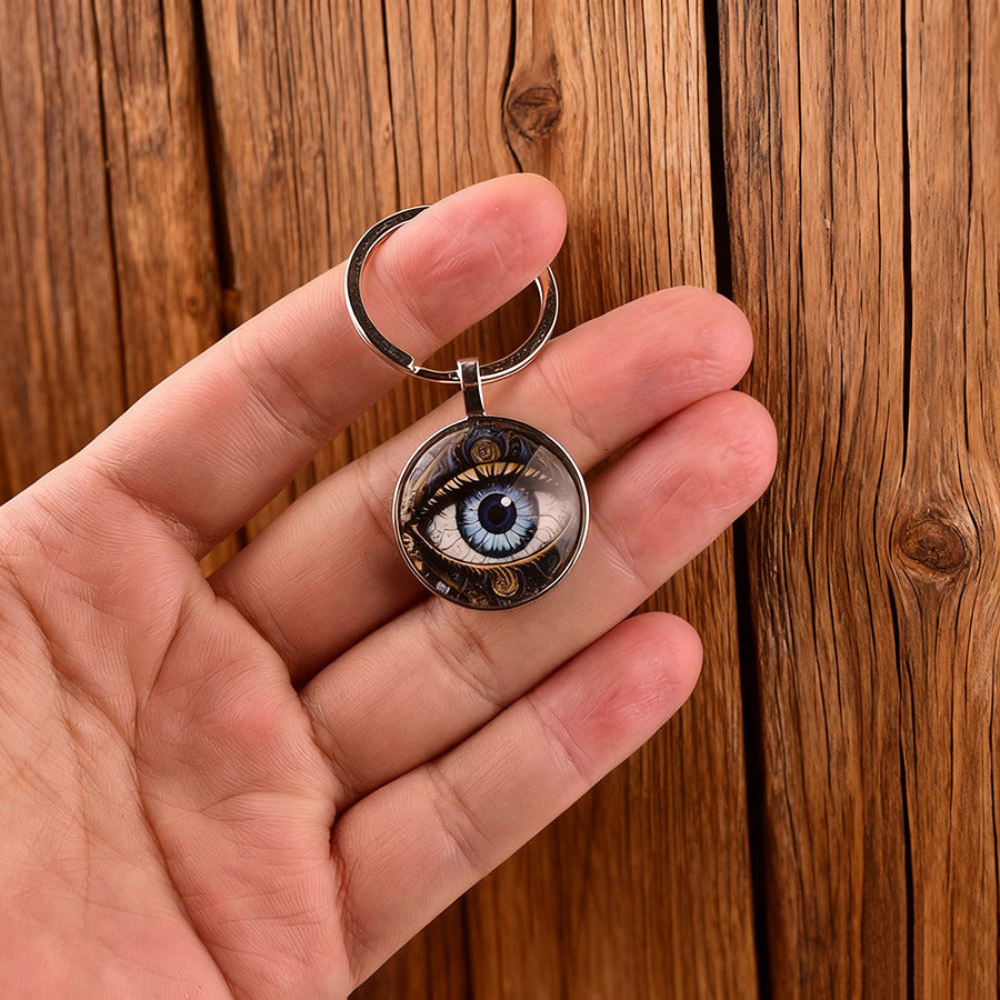 Wholesale Trendy Alloy Mysterious Eye Clover Keychain Pendant Men S European American Style Fashion Accessory Boutique Resale