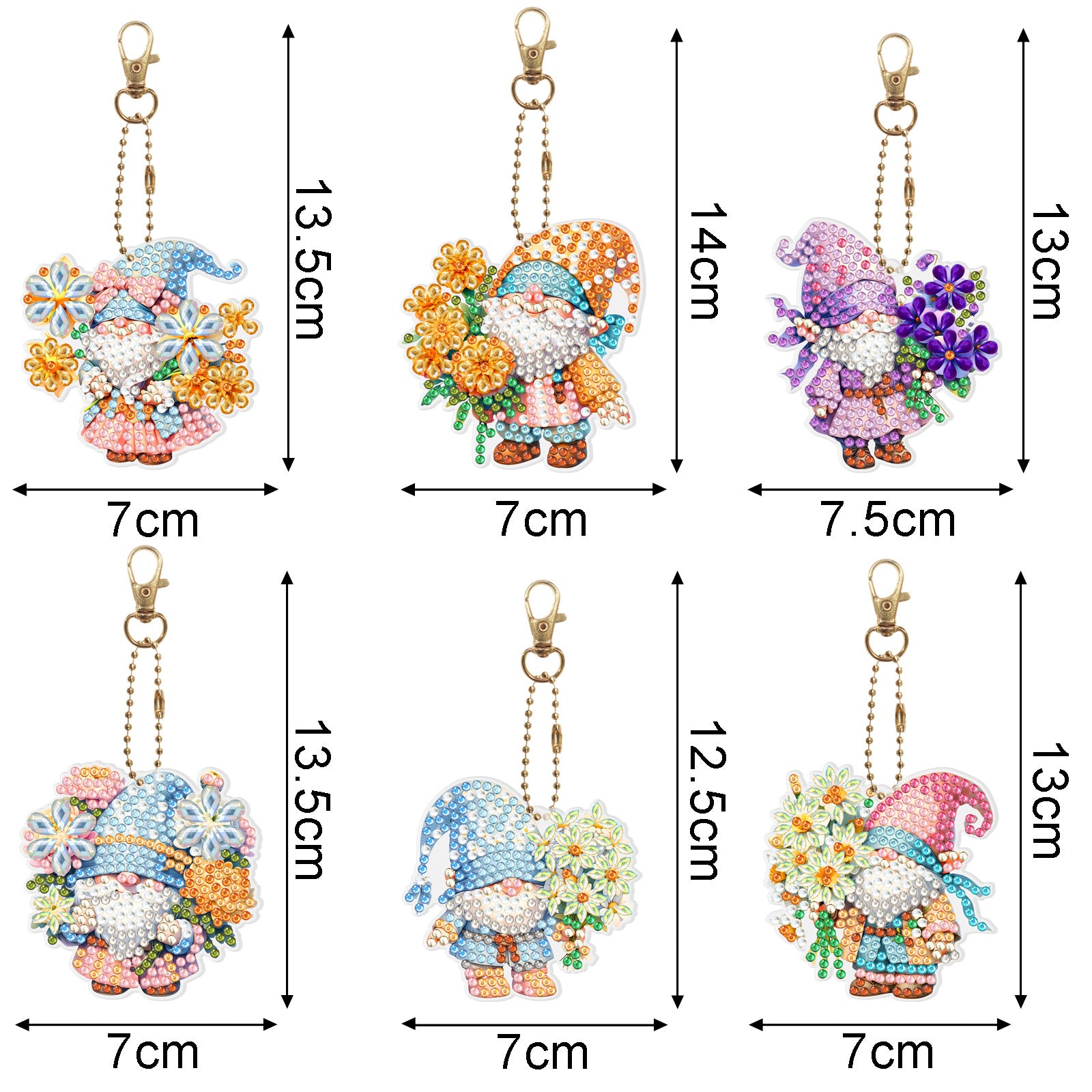 Wholesale Acrylic Cute Small Animal Dot Diamond Painting Custom Keychains ACC-KC-XingNa001