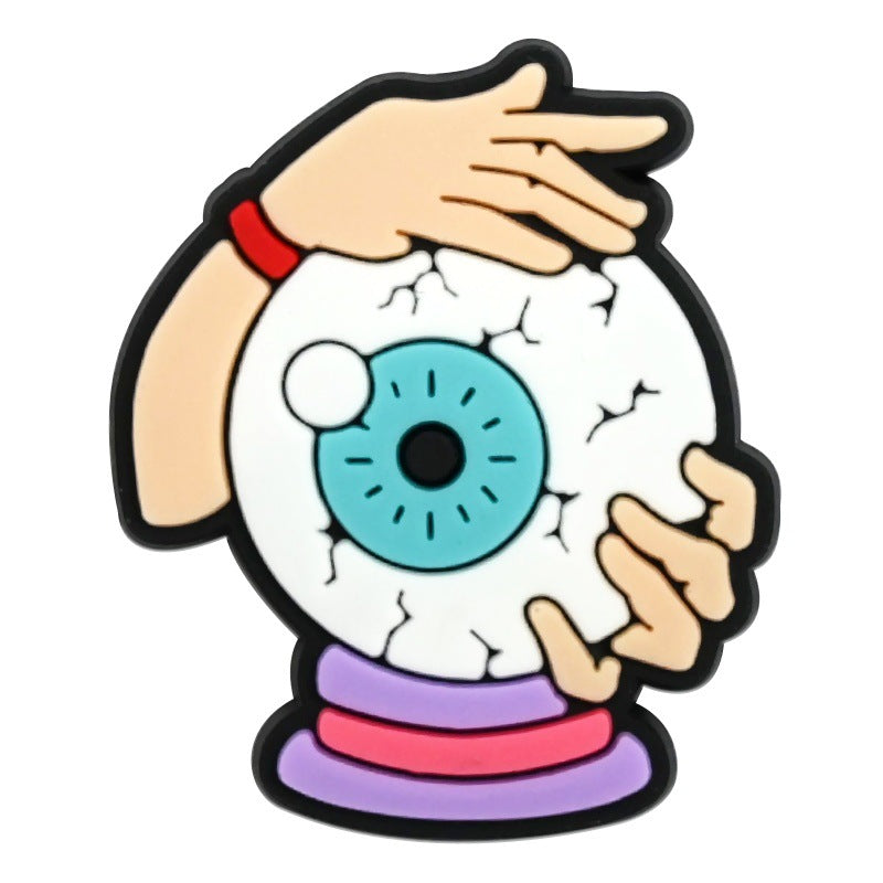 Decorazione casuale all'ingrosso della fibbia della scarpa di gomma morbida del PVC della serie della strega da 100 pezzi