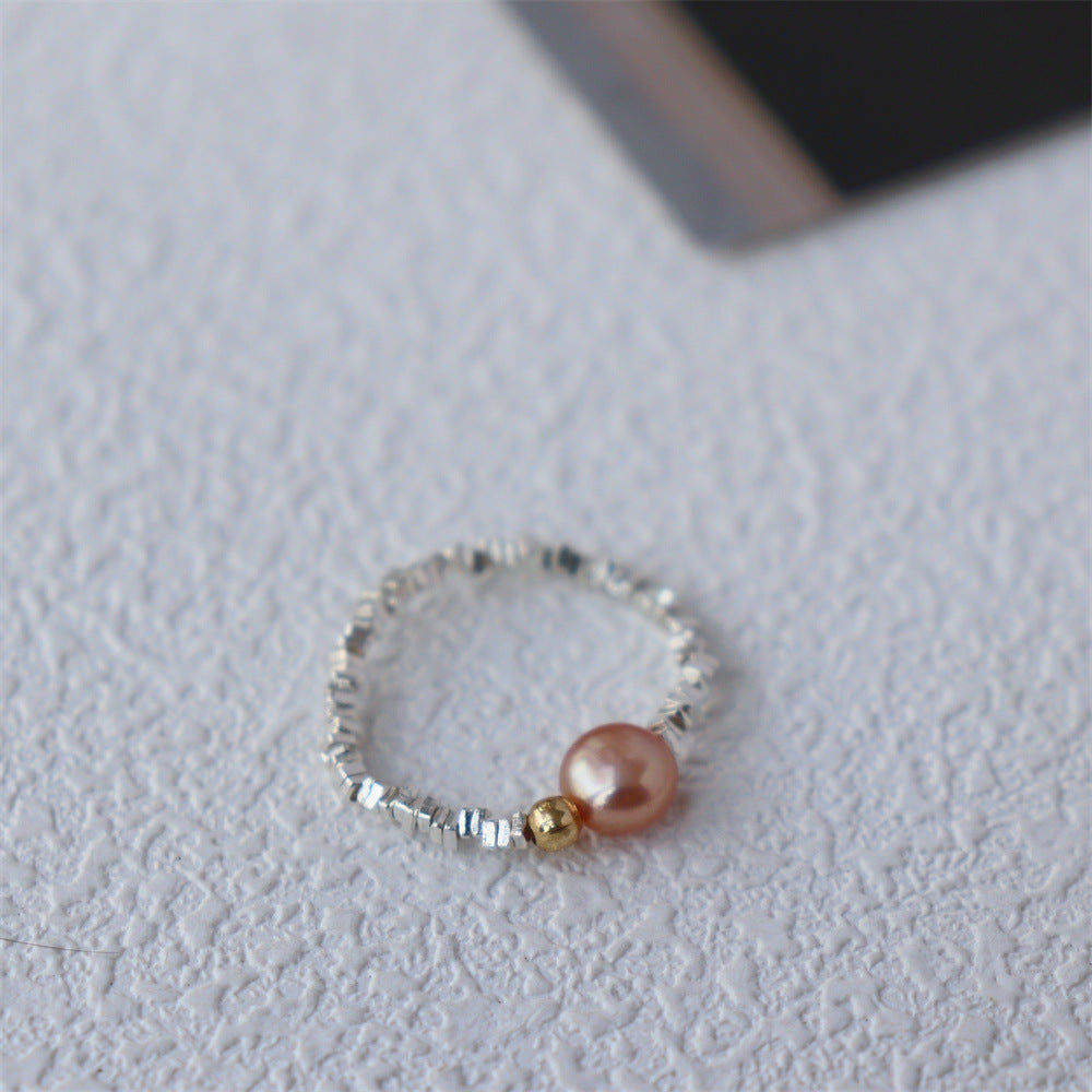 Wholesale  pearl elastic natural stone ring