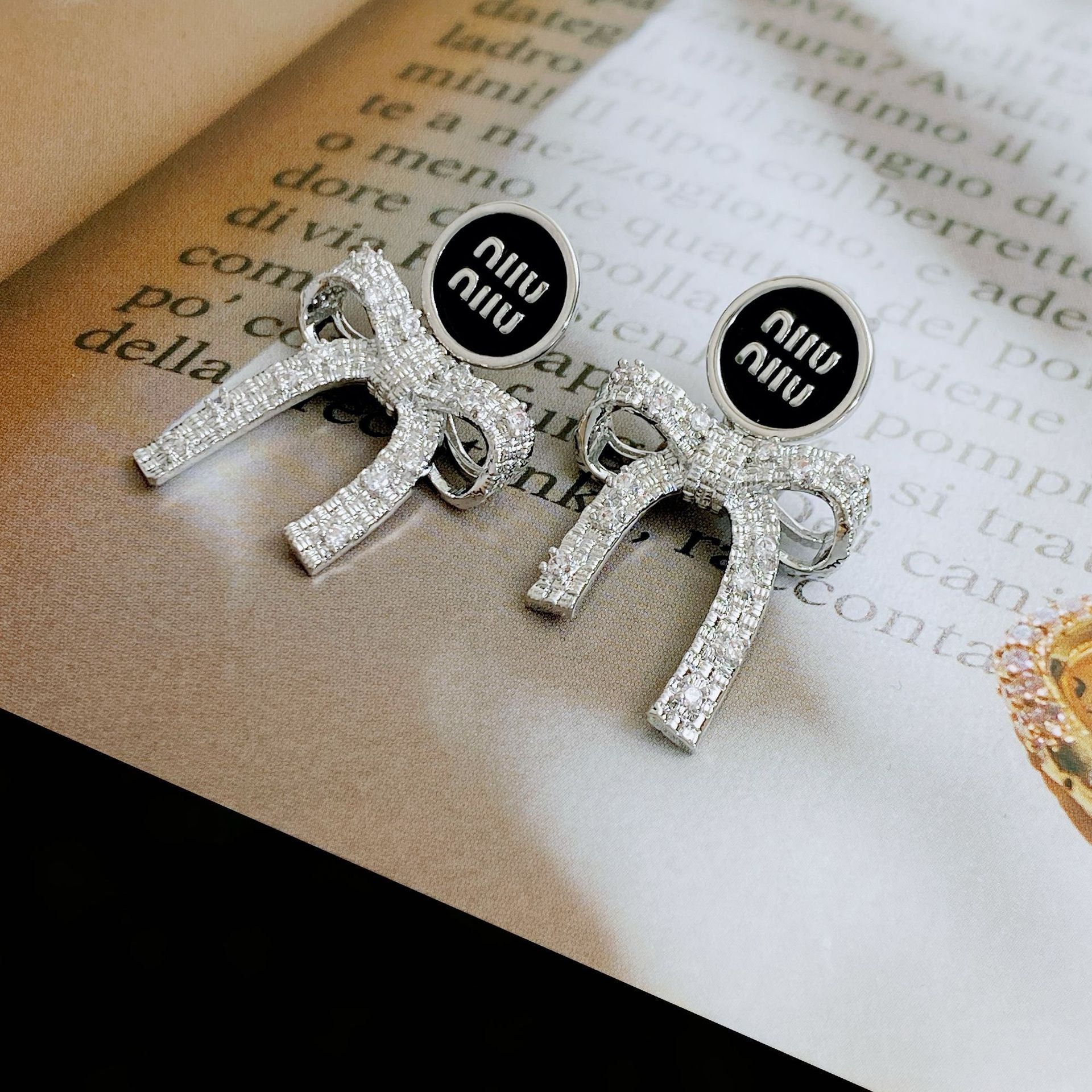 Wholesale Bow Letter Earrings