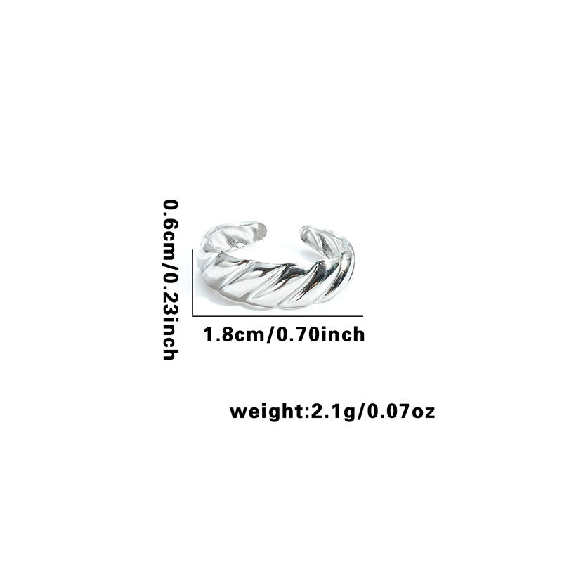 Wholesale Geometric Snake Line Retro Titanium Steel Ring,  Jewelry Accessory for Women