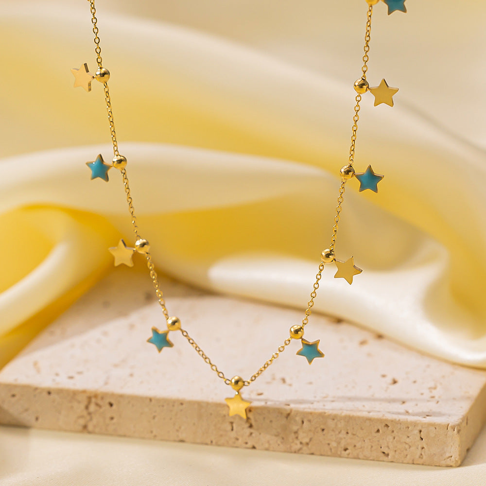 Wholesale Retro Irregular Titanium Steel Necklace Plated 18K Gold Multi-layered Necklace Gold Plated Necklace ACC-NE-Tais004