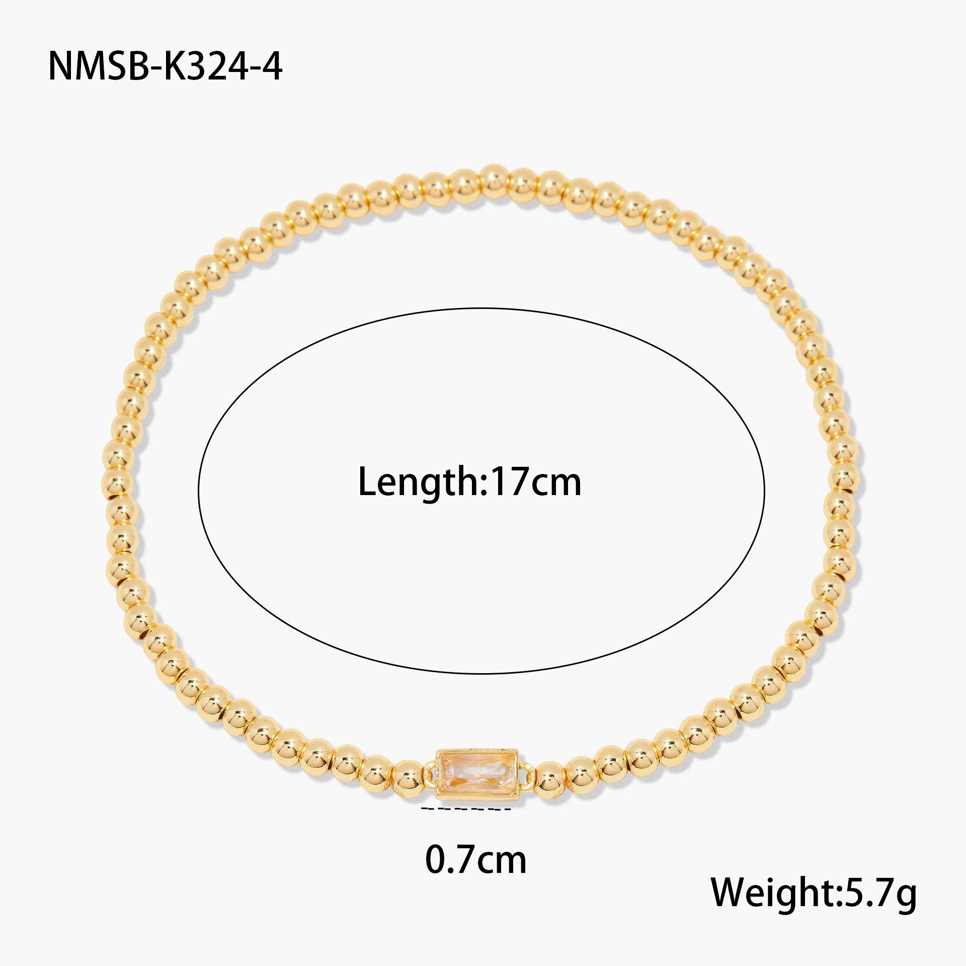 Wholesale Stainless steel gold-plated colored zircon bracelet