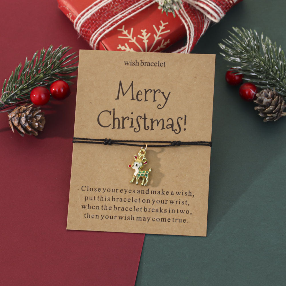 Wholesale Christmas oil-painted adjustable bracelet