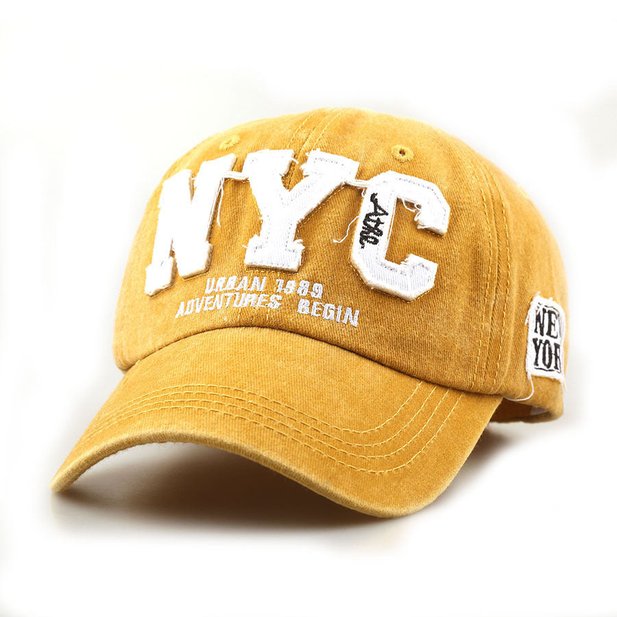 Wholesale Trendy Women' s Baseball Cap with Embroidery NYC Letters,  Black,  Sun Protection Casual Beach Hat,  Boutique Resale