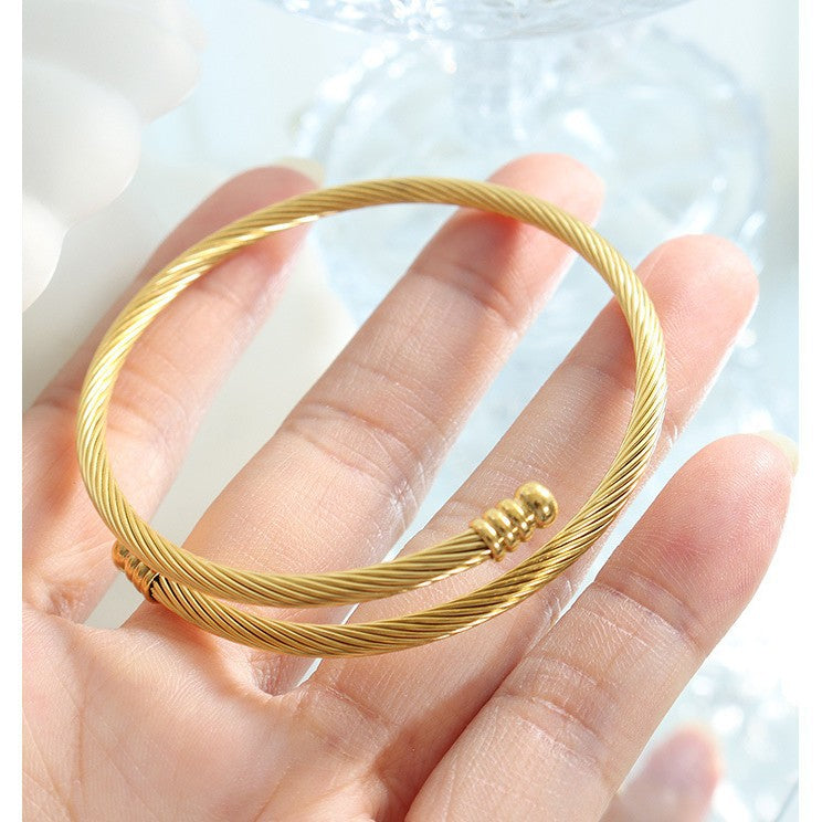 Wholesale Stainless Steel Braided Bracelet Adjustable Chic Fashion Accessory