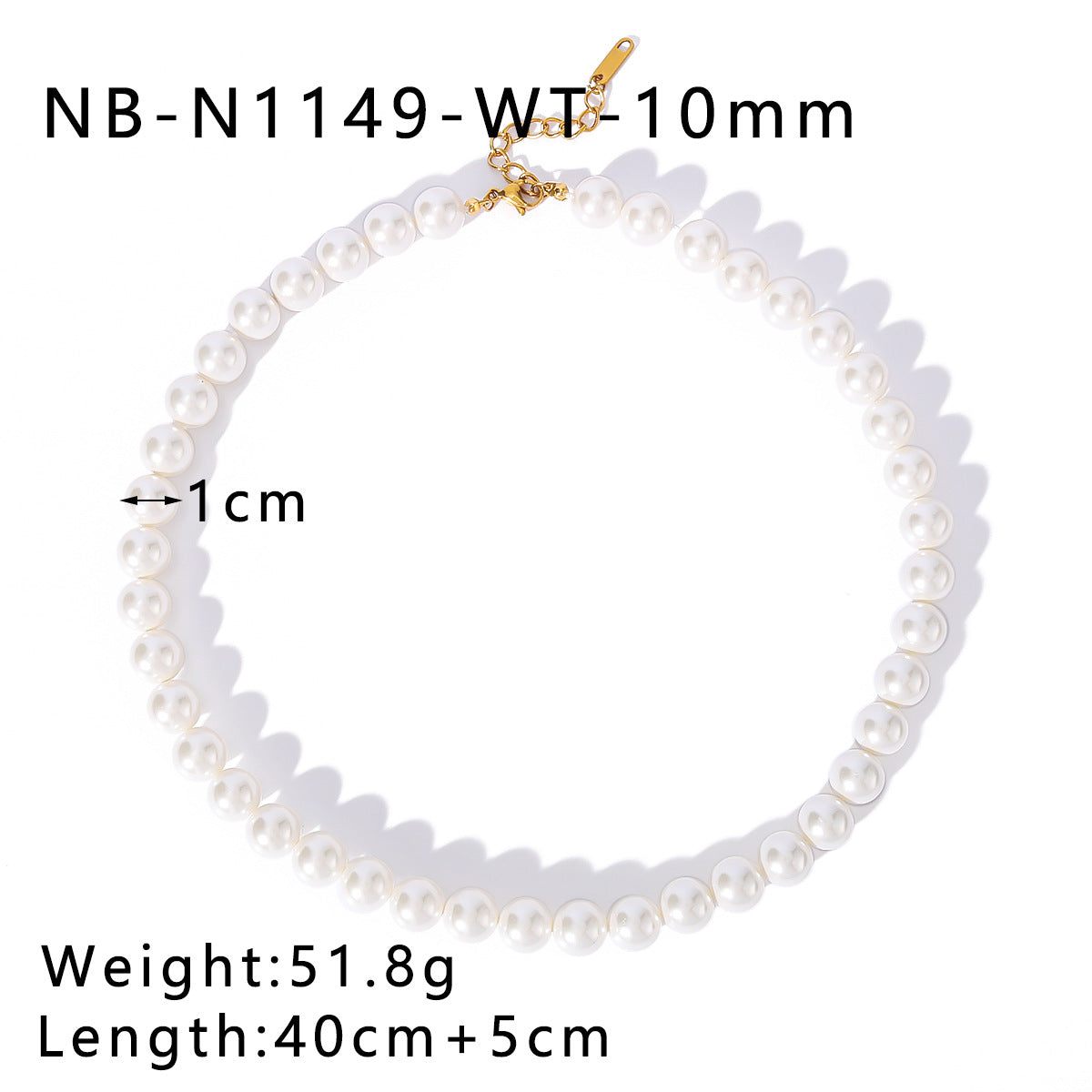 Wholesale  Stainless Steel Grey Pearl Necklace  Light Luxury Necklace Chain