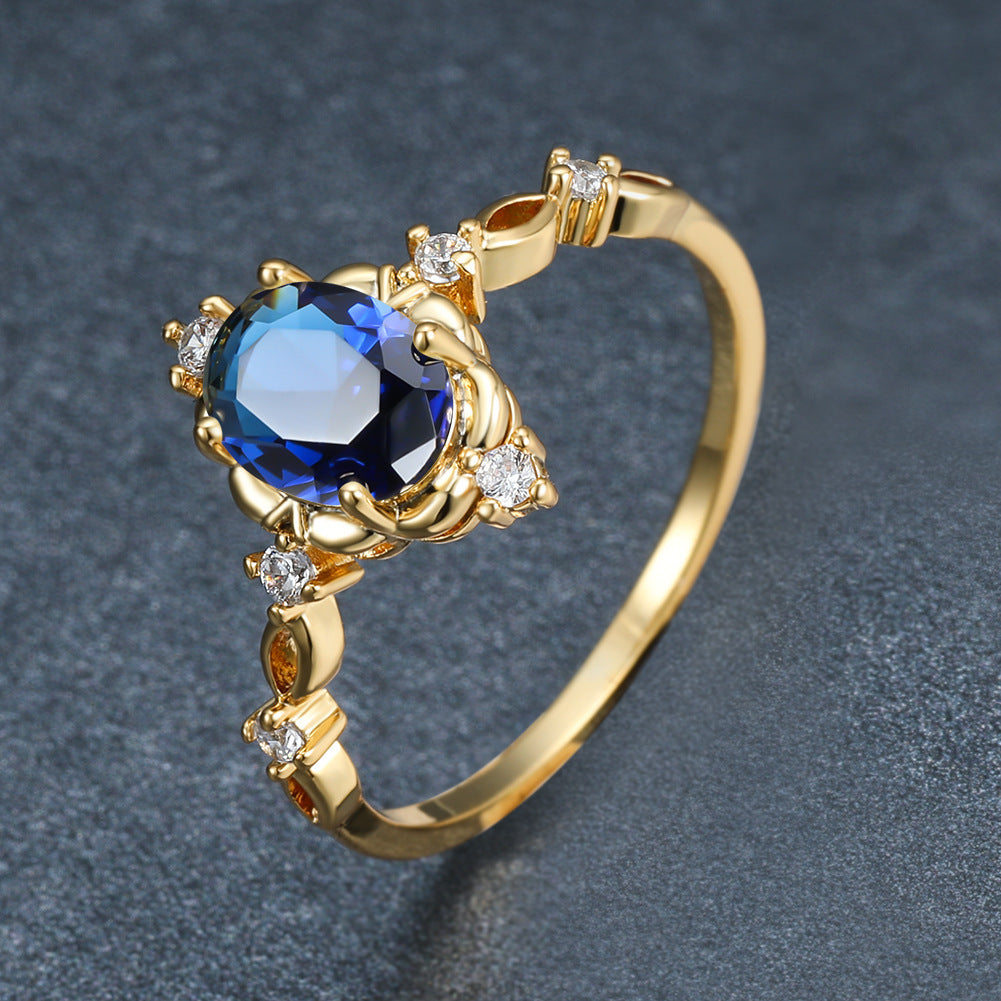 Wholesale  Drop-shaped Inlaid Zircon Ring