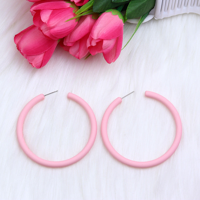 Wholesale  Large C Circle Earrings Acrylic Earrings
