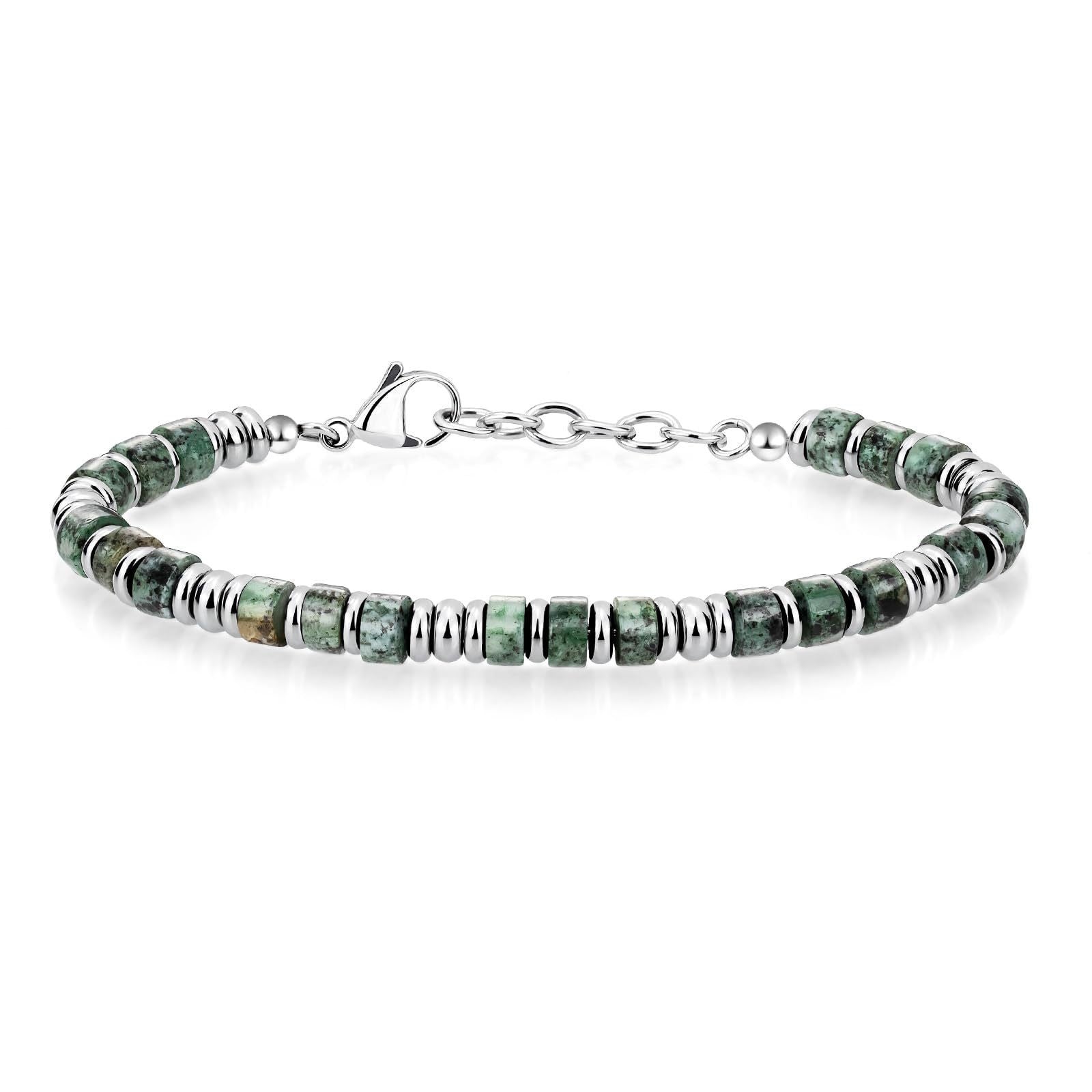 Wholesale Bohemian Chain Bracelet Natural Obsidian Beads Stainless Steel Business Gift Fashion Accessory