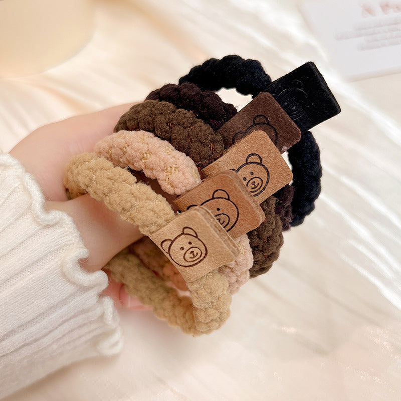 Wholesale Bear Hair Band Twist Braided Hair Rope High Elasticity Hair Scrunchies ACC-HS-Shenb005