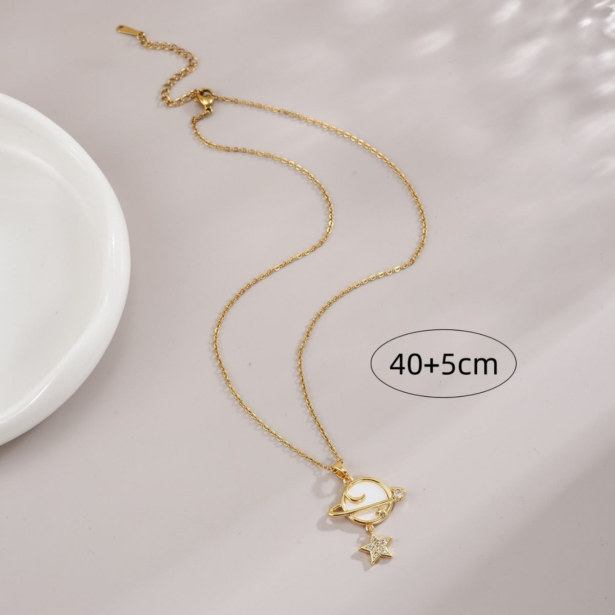 Wholesale light luxury titanium steel  Sun Moon star necklaces