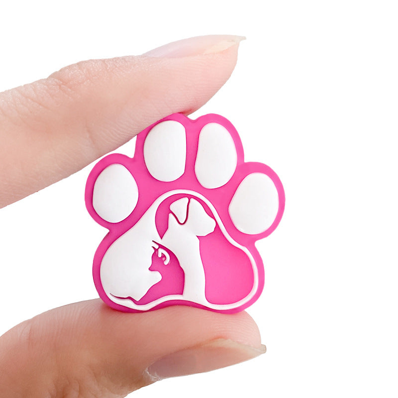 Wholesale of 10PCS Creative Dog Paw Print Food Grade Silicone Beads ACC-BDS-WDX029