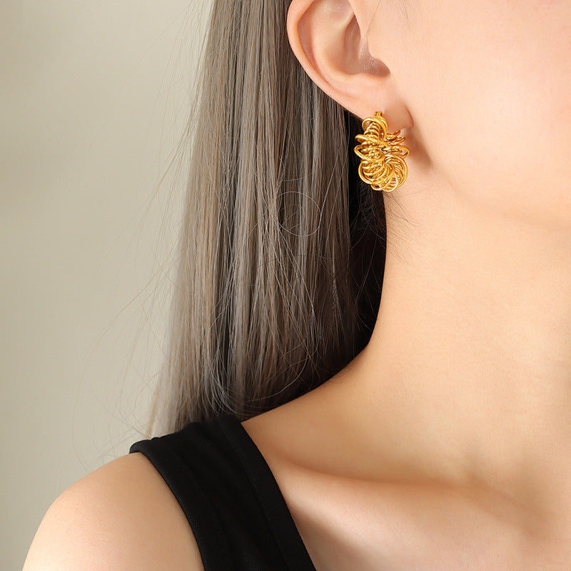 Wholesale Geometric Hoop Copper Earrings