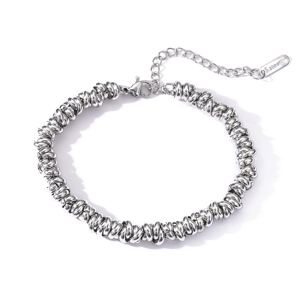 Wholesale Metal Style Three Color Thick Chain Titanium Steel Bracelet