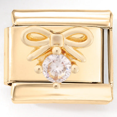 Wholesale Italian Charm Bracelet 9mm DIY  Golden Zircon Animal   Creative Stainless Steel Composable Bracelet