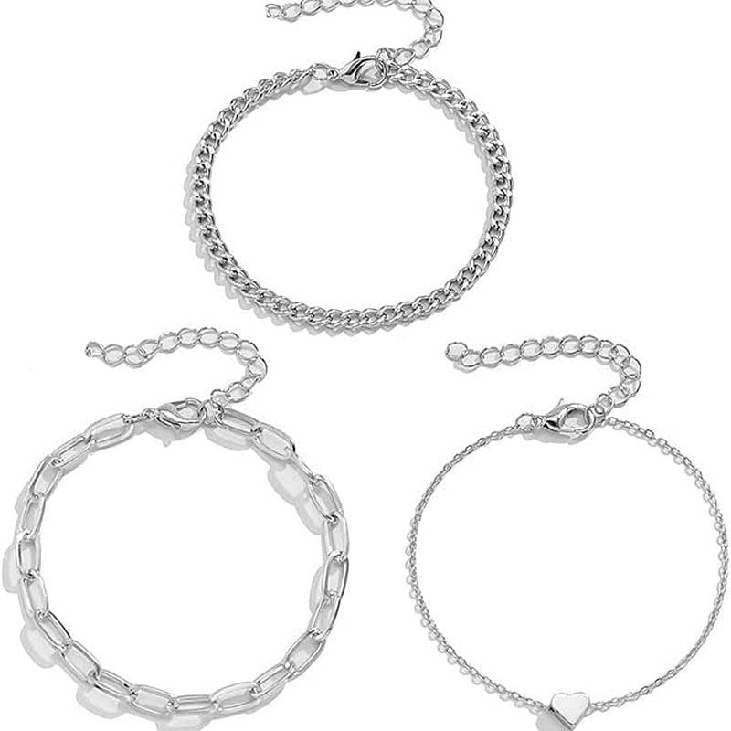 Wholesale 6Pcs Boho Minimalist Multi Layer Chain Bracelets For Women Electroplated Zinc Alloy Fashion Jewelry Accessory Great For Gift
