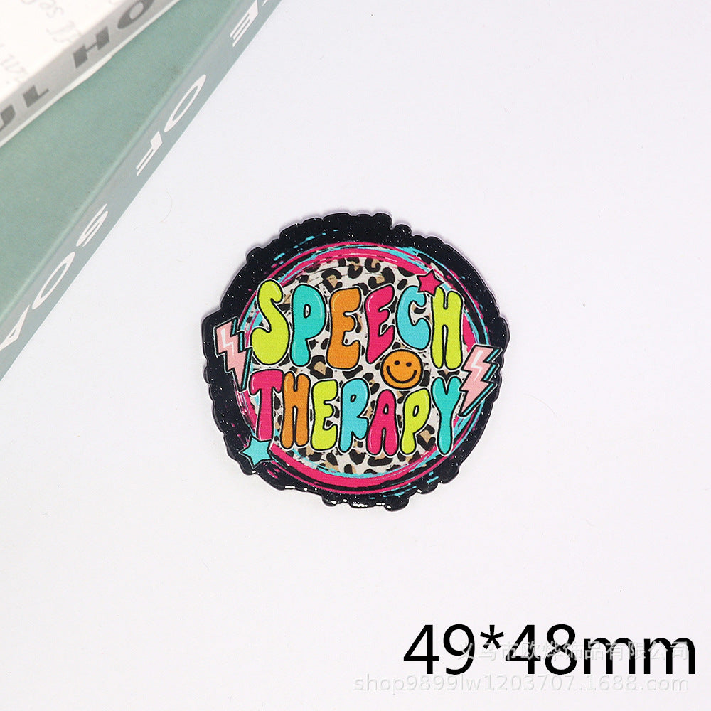 Wholesale 10pcs DIY Flatback Acrylic Flatback Badge Reels Retractable Keychain DIY Accessories ACC-FK-OuYe005