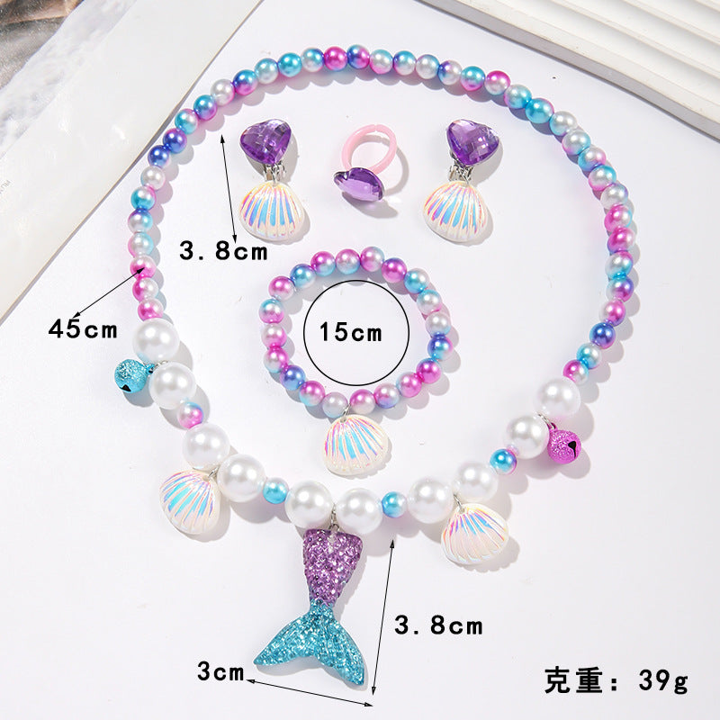 Wholesale  Children Mermaid Tail Necklace Bracelet  Jewelry suit