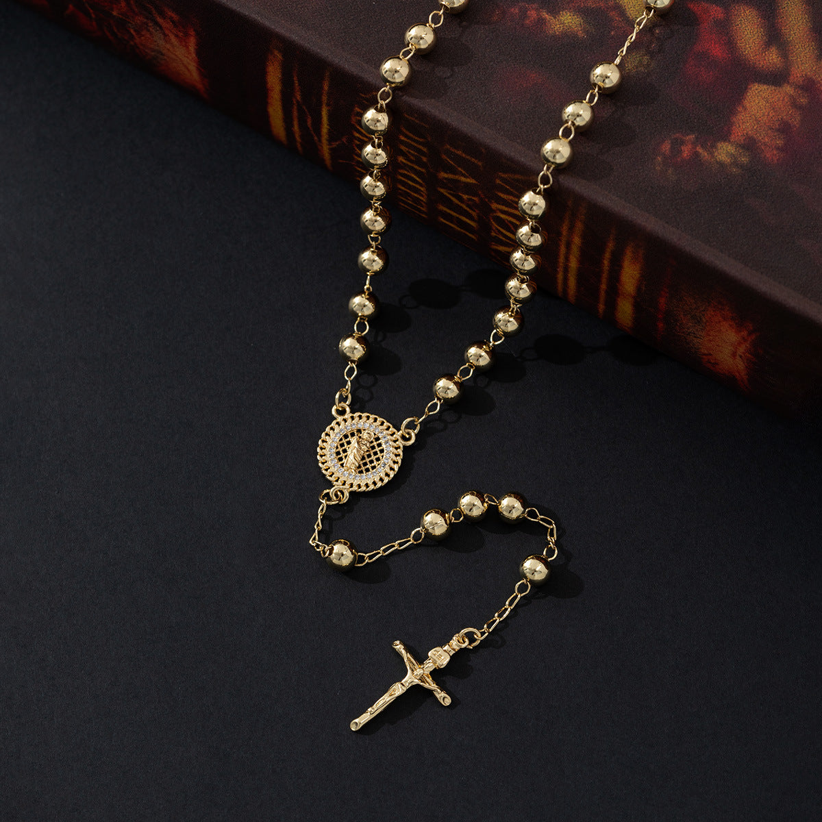 Wholesale Pure Copper Gold Cross Pendant Necklace Geometric Fashion Jewelry Accessory for Office Lady Style Gift