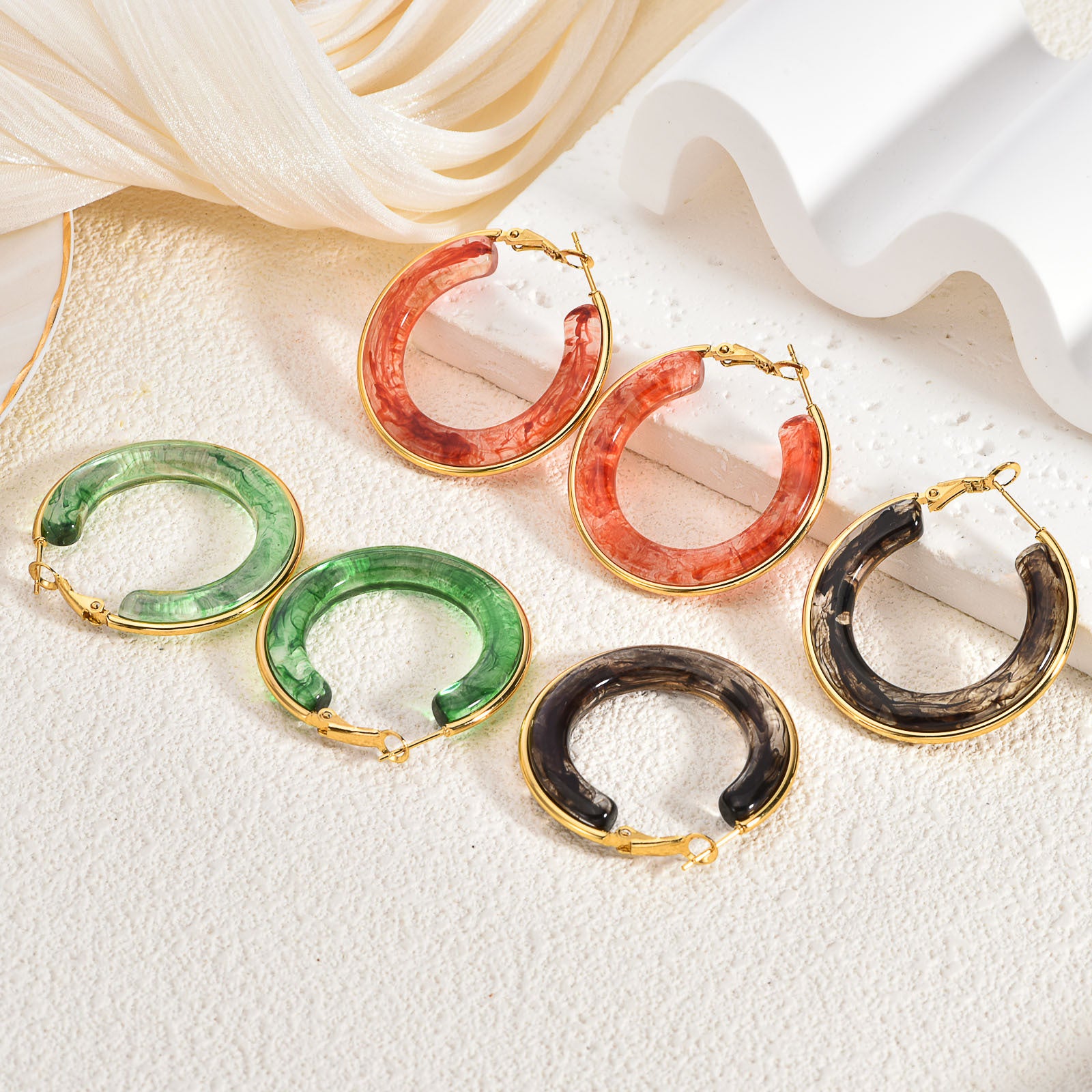 Wholesale Stainless steel cross cat eye earrings