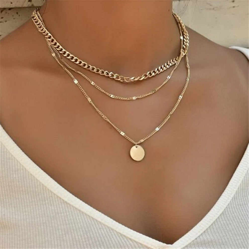 Wholesale Retro Fashion Multi Layer Thin Chain Choker Necklace With Sun Moon Star Pendant Women S Everyday Jewelry Accessory Boutique Resale