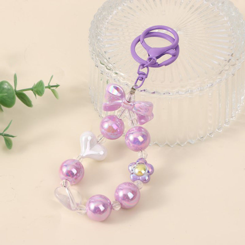 Wholesale Creative Fresh Candy Color Beaded Keychain