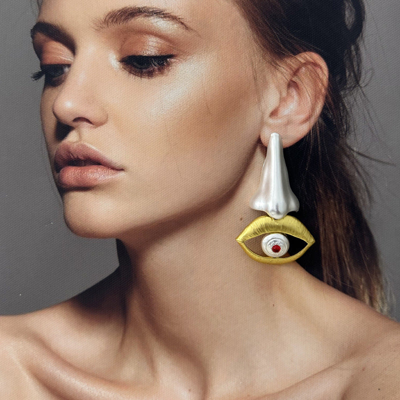 Wholesale  facial features series nose eyes earrings