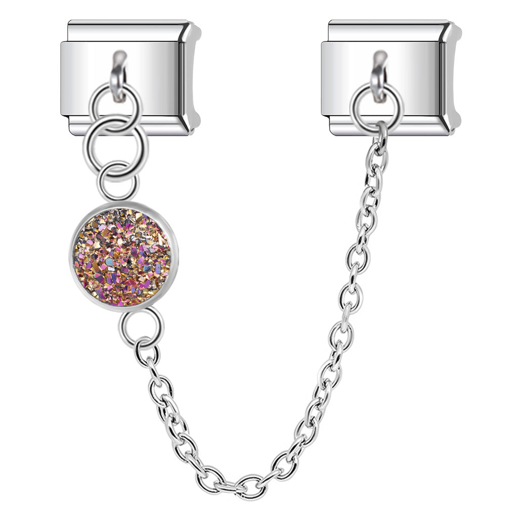 Wholesale Italian Charm Bracelet 9mm DIY Splicing Shiny Pendant Stainless Steel Composable Bracelet