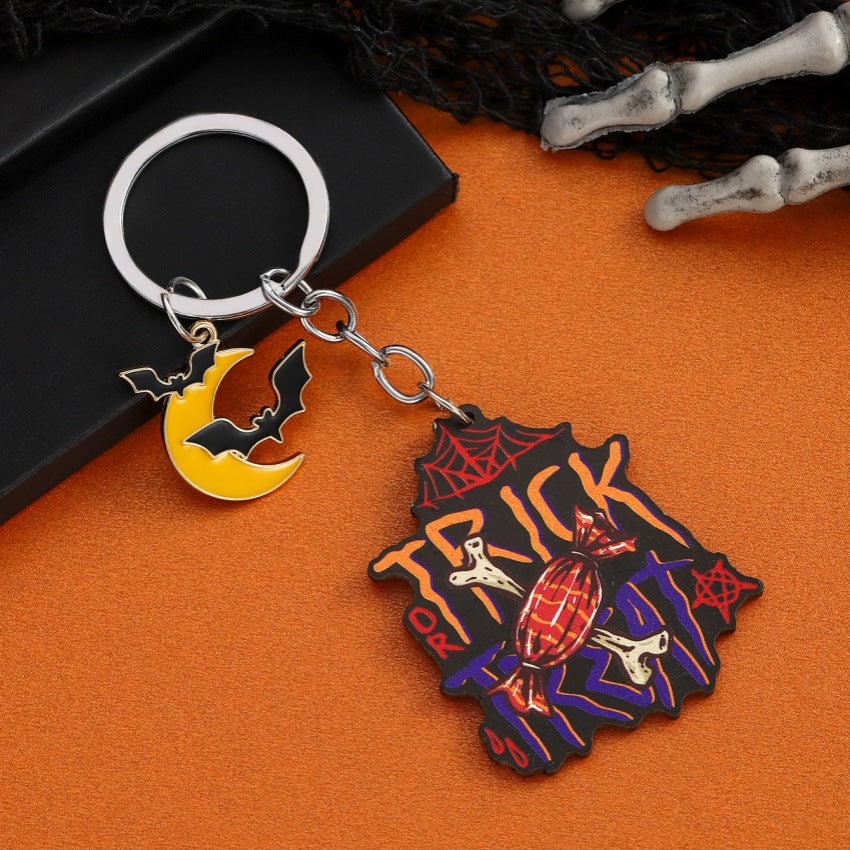 Wholesale Halloween Bat Pumpkin Ghost Wood Keychains ACC-KC-RongR080