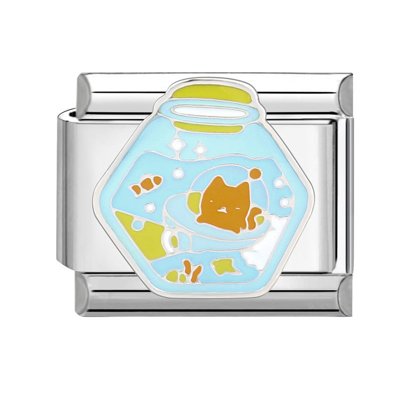 Wholesale  Italian Charm Bracelet 9mm DIY Splicing Removable Titanium Steel Cartoon Dripping Oil Composable Bracelet