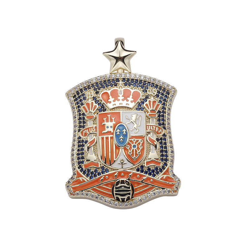 Wholesale Football Club Badge Pendant Colorful Oil Drop Pendant Necklaces ACC-NE-JIna001