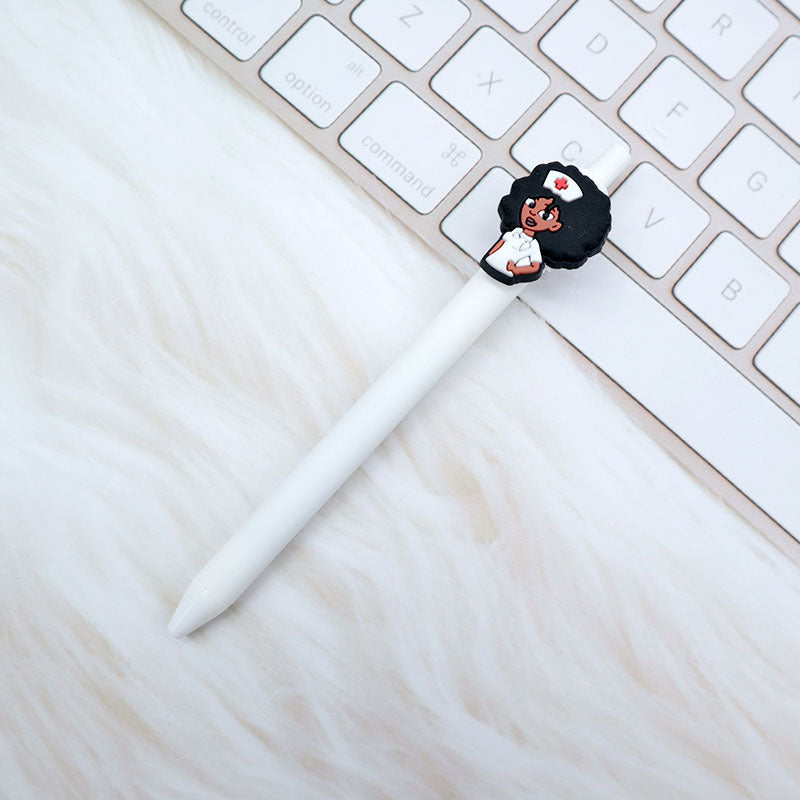 Wholesale  Cartoon PVC Creative Solid Color Doctor Medical 0.5 Pen Press Gel Pen