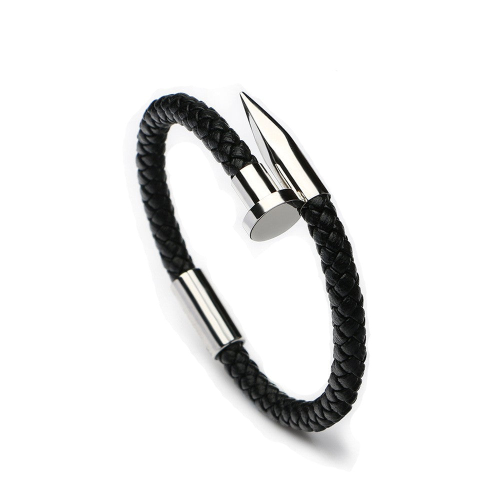 Wholesale Alloy Rivet Men's Bracelet Punk PU Leather Bracelets ACC-BT-Yima012