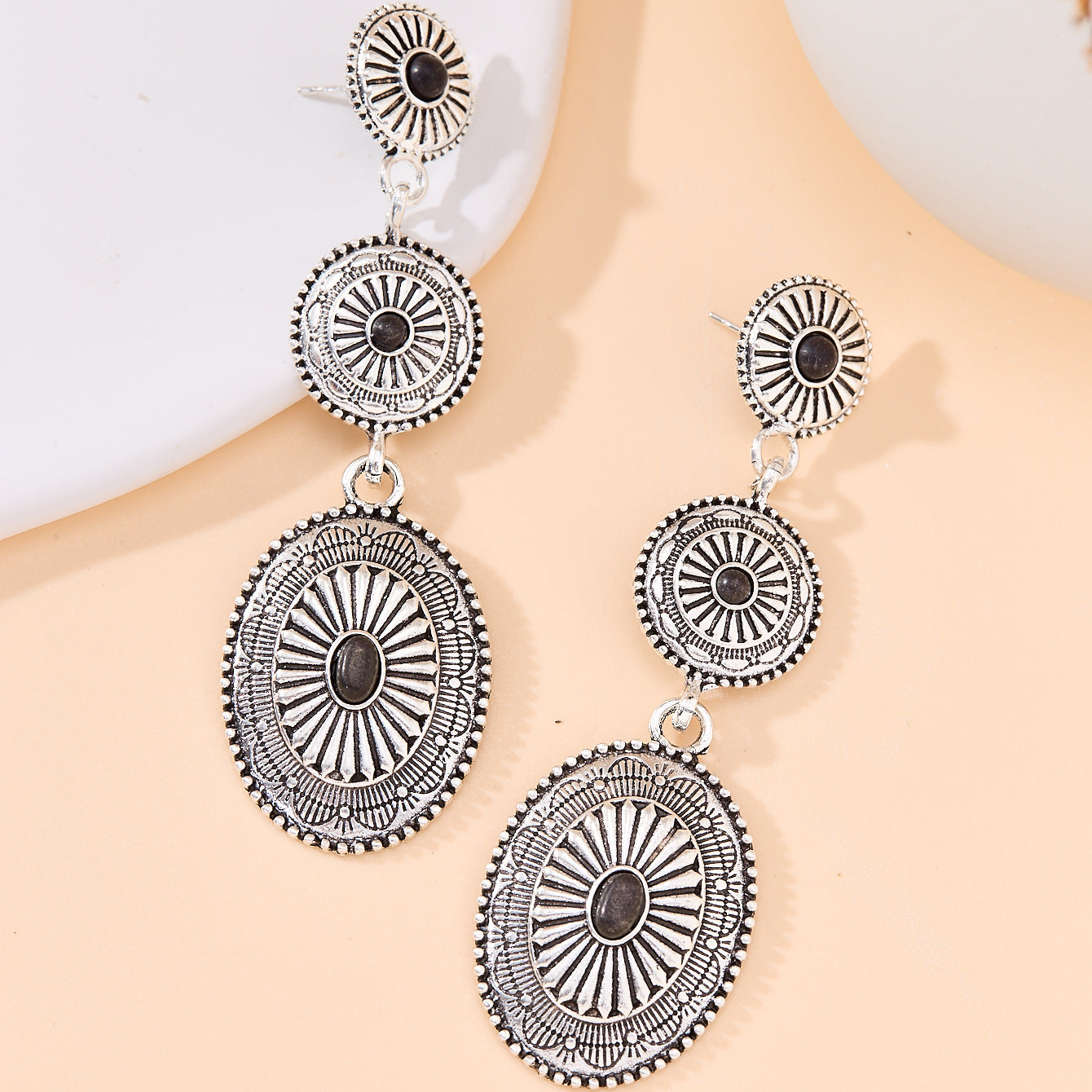 Wholesale Vintage Long Drop Earrings Retro Western Ethnic Style Jewelry Accessory Everyday Wear
