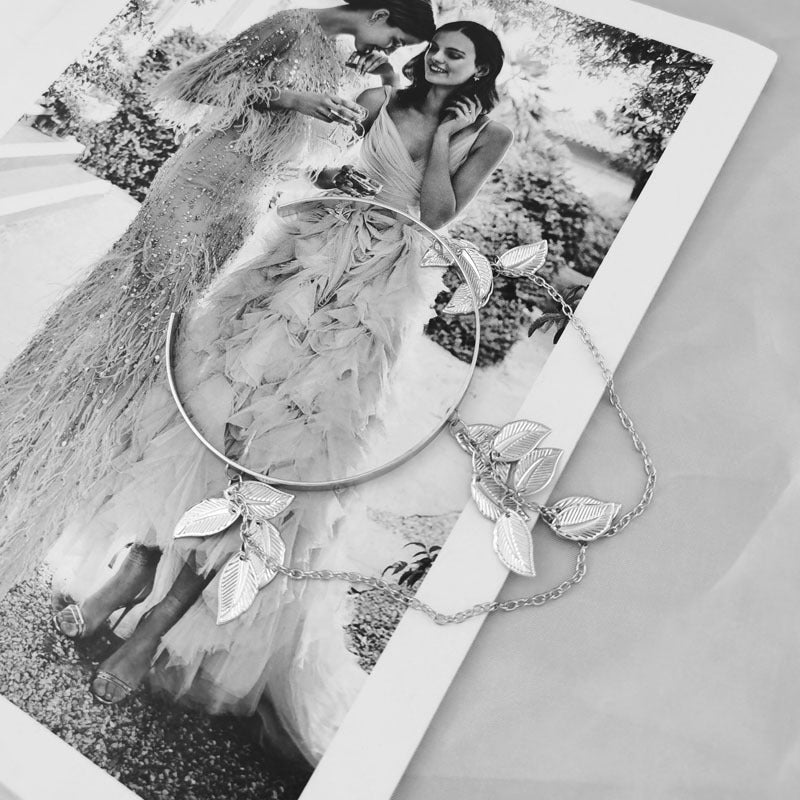 Wholesale  personality temperament leaf head hoop leaf bracelet tassel arm ring