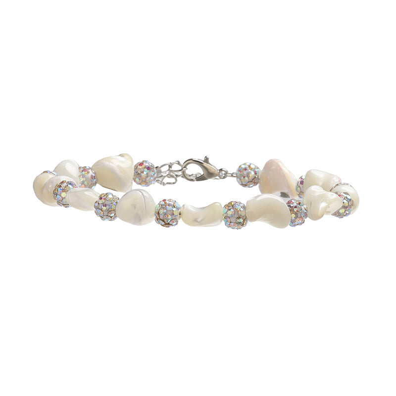 Wholesale White Shell Bead Bracelet Retro Irregular Heart Shape Handmade Unisex Wedding Gift Fashion Accessory