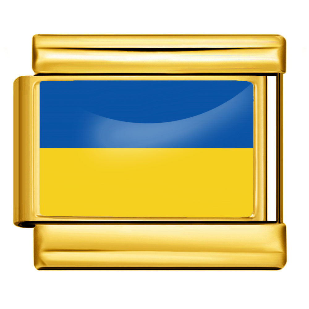 Wholesale 5pcs Italian Charm Bracelet 9mm DIY Splicing Gold Base World Flag Stainless Steel Composable Bracelet